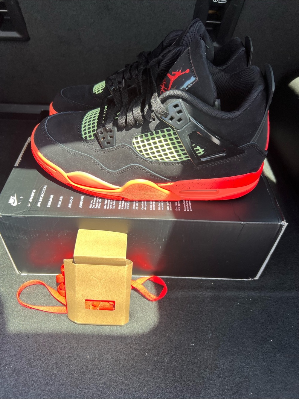 GS Size 7Y/8.5W ‘Black Infrared’ Air Jordan 4 Retro (GS) II1271-001 New No Lid!